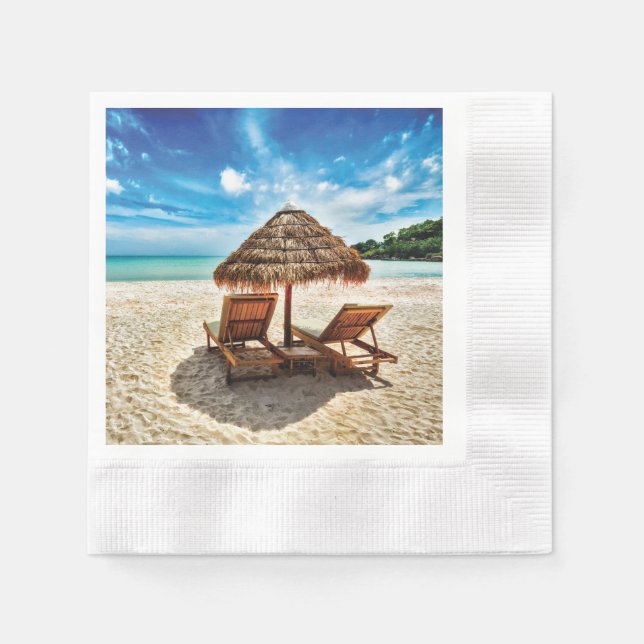 Lounge Chairs Beach throw Pillow Serviette (Vorderseite)