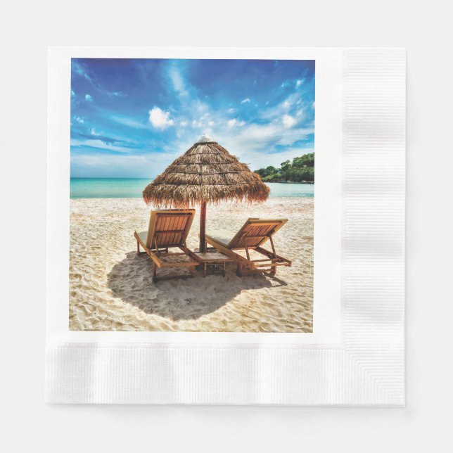 Lounge Chairs Beach throw Pillow Serviette (Vorderseite)