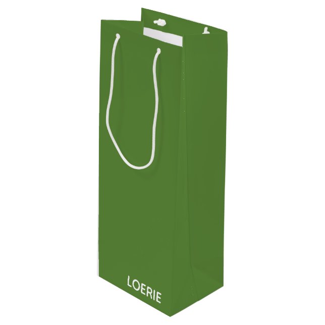 Lounge grüne Farbe Geschenktüte Für Weinflaschen (Vorderseite Schrägansicht)