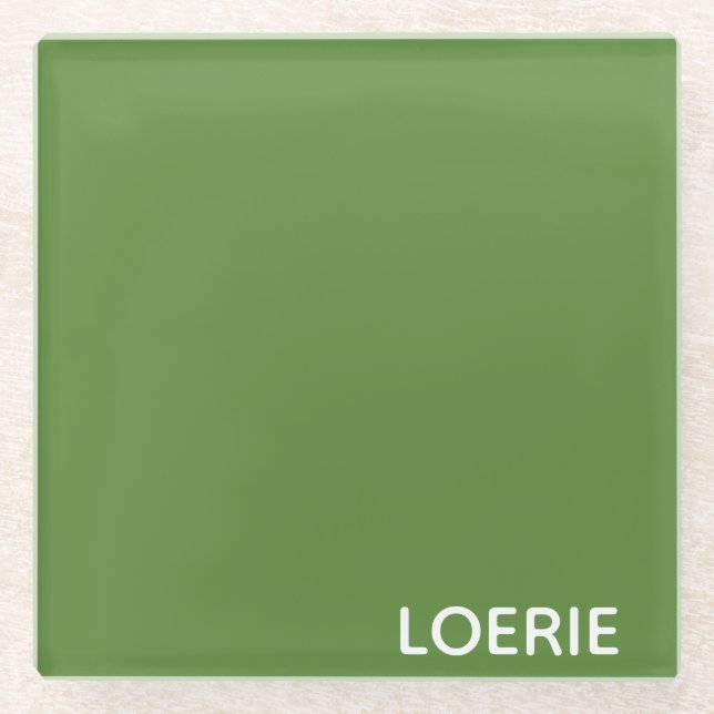 Lounge grüne Farbe Glasuntersetzer (Vorderseite)