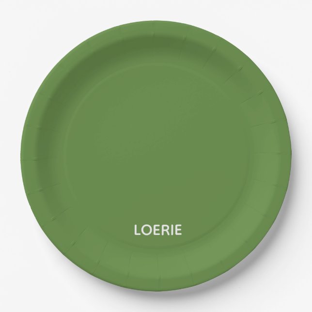 Lounge grüne Farbe Pappteller (Vorderseite)