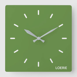 Lounge grüne Farbe Quadratische Wanduhr