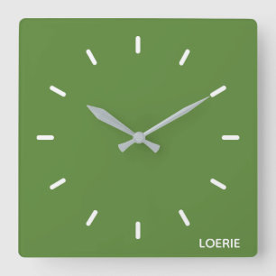 Lounge grüne Farbe Quadratische Wanduhr