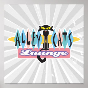 Lounge-Zeichen der Retroallee Poster
