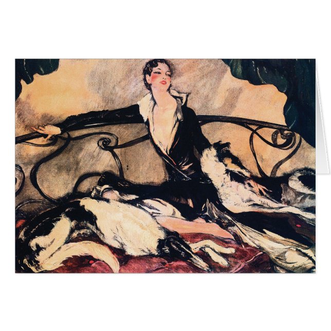 Lounging avec le barzoï (Devant horizontal)