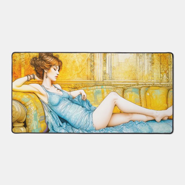 Lounging Lady Schreibtischunterlage (Vorderseite)