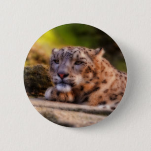 Lounging Leopard Button