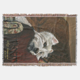 Lounging Westie auf Sofa Decke