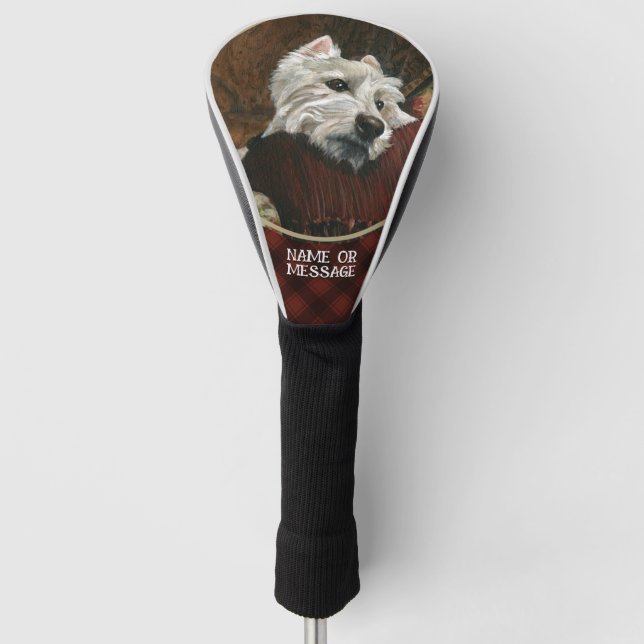 Lounging Westie auf Sofa Golf Headcover (Vorderseite)