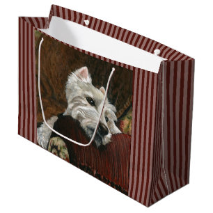 Lounging Westie auf Sofa Große Geschenktüte