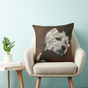 Lounging Westie auf Sofa Kissen