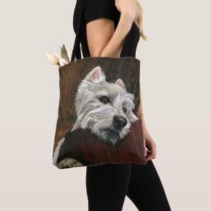 Lounging Westie auf Sofa Tasche