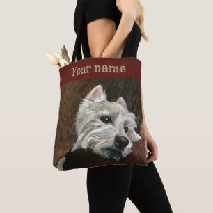 Lounging Westie auf Sofa Tasche