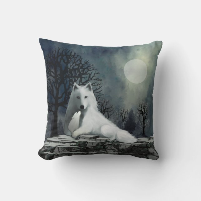 Loup blanc avec Coussin de la Coupe (Recto)