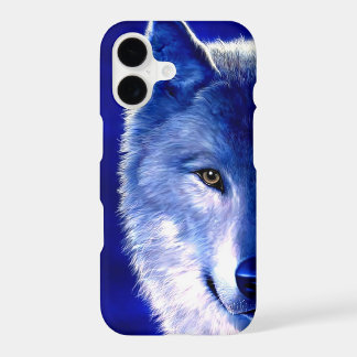 Loup bleu au cas plus de l'iPhone 7 de nuit