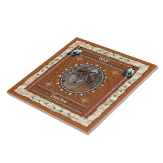 Loup - carreau de céramique de professeur