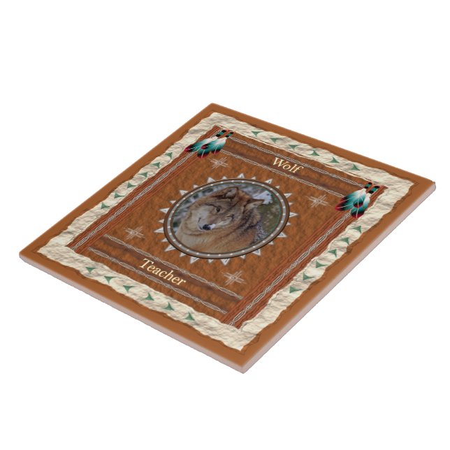 Loup - carreau de céramique de professeur (Côté)