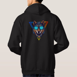 Loup coloré avec lunettes de soleil Sweat - shirt
