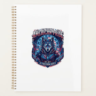 Loup cyberpunk de la liberté de l'IA patriotique F