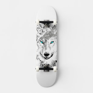 Loup Dessin de loup gris Skateboard Wolf