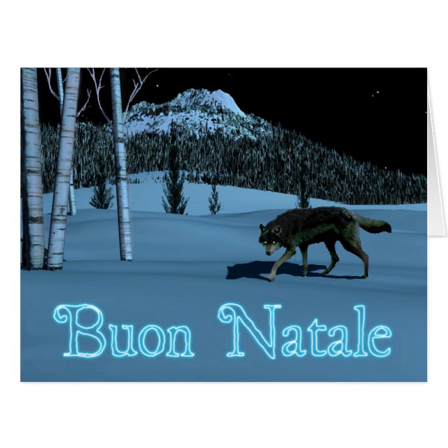Loup d'hiver - Buon Natale (Devant horizontal)