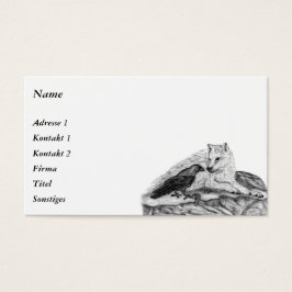 Loup et corbeau - Design noir et blanc