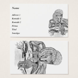 Loup et corbeau - Design noir et blanc