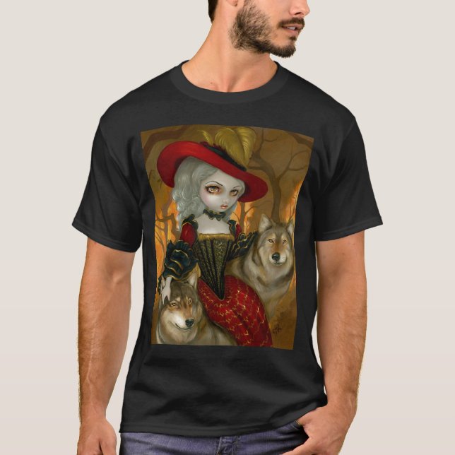 Loup-Garou d'Automne - gotisches Wolf Rokoko-Shirt T-Shirt (Vorderseite)