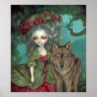 Loup-Garou: La Foret gothic wolf Rokoko Art Print