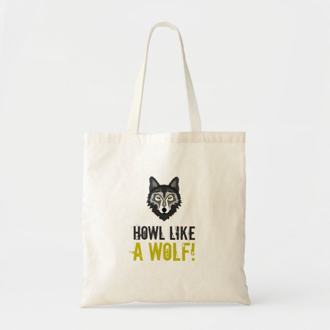 Loup gris, Howlike a Wolf Sac fourre-tout (Devant)