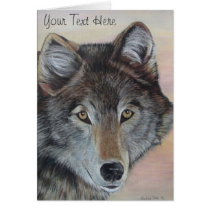 loup gris peinture faunique portrait réaliste art