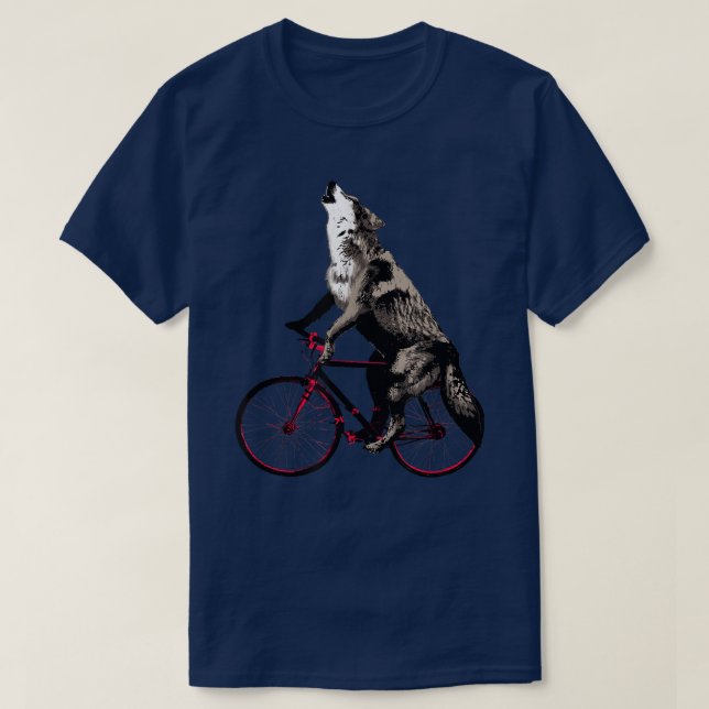 Loup hurlant à la lune sur un T-shirt à vélo - Ir (Design devant)
