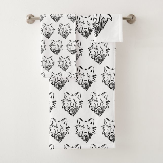Loup tribal noir et blanc (En situation)