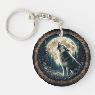 Loup vintage et lune classique