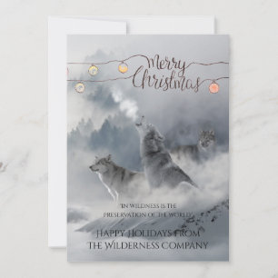 Loups dans la neige Carte de vœux de Noël pour les