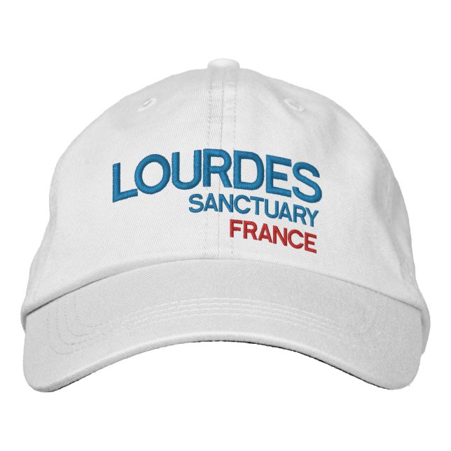 Lourdes France Sanctuary Hat Bestickte Kappe (Vorderseite)