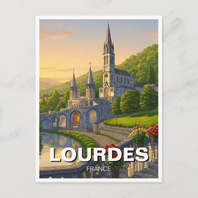 Lourdes France Travel Postkarte (Vorderseite)