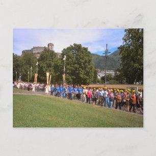 Lourdes, Prozession der Kranken, Rosary Square, Postkarte