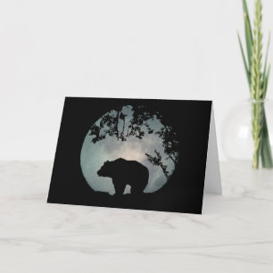 L'ours chéri dans la lune Carte d'anniversaire