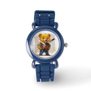 L'ours de travail des enfants Montre en silicone b
