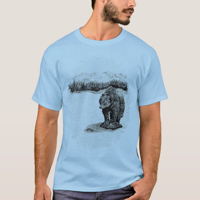 L'ours gris concernent le T-shirt de roche (Devant)