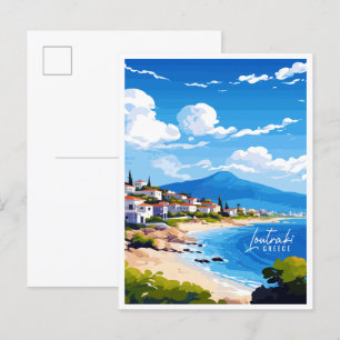 Loutraki Griechenland Vintage Reise Illustration Postkarte