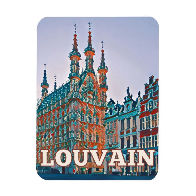 Louvain Belgien Foto von Vintage Magnet (Vertikal)