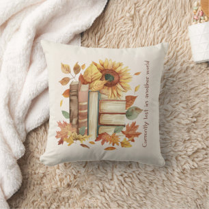 Louveur de livre Oreiller décoratif avec tournesol