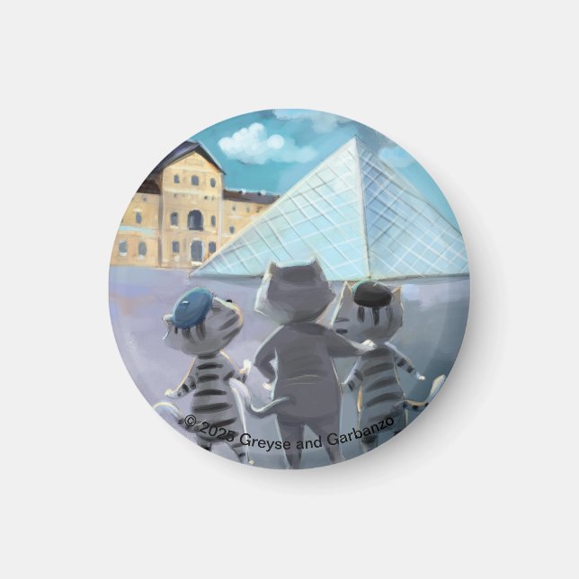 Louvre Circle Magnet (verschiedene Größen) (Vorne)