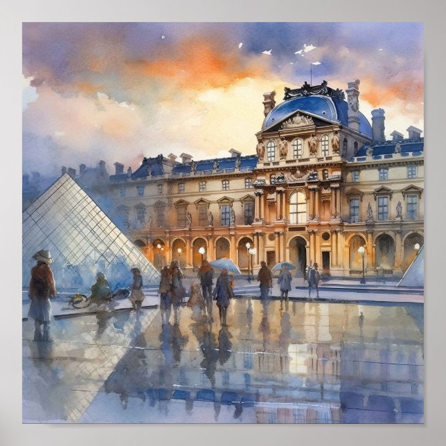 Louvre Museum Paris Art Poster (Vorne)