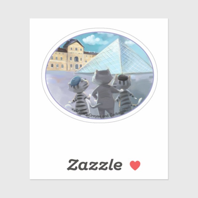 Louvre Oval Vinyl Sticker - Genießen (verschiedene (Blatt)