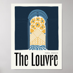 Louvre Paris Frankreich abstrakte Reise Blumen Kun Poster