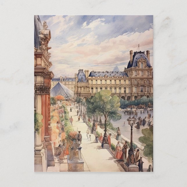 Louvre Paris Street Art Postkarte (Vorderseite)