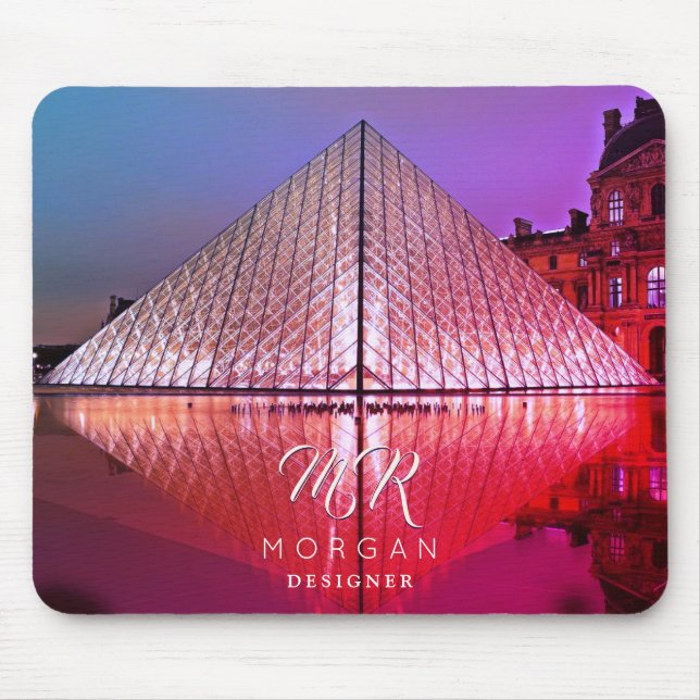Louvre Pyramid, DIY Name & Monogram Extra Text Vs2 Mousepad (Vorne)